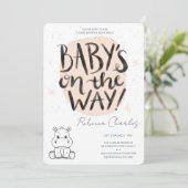 Invitation Minimal Baby Shower (Debout devant)