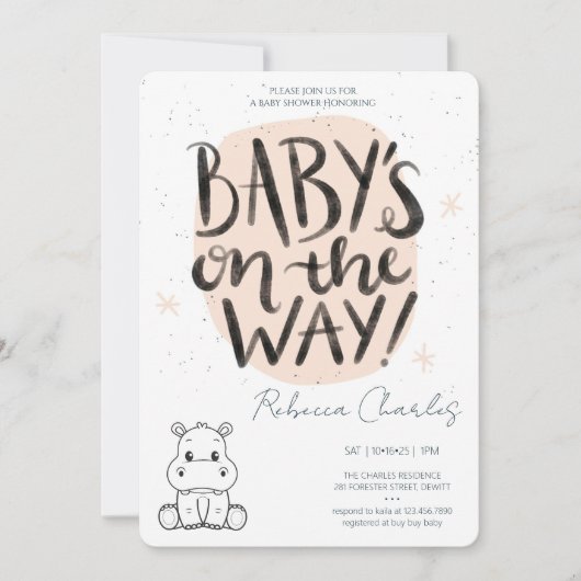Invitation Minimal Baby Shower (Devant)