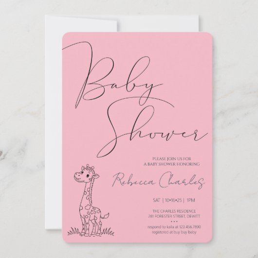 Invitation Minimal Baby Shower (Devant)