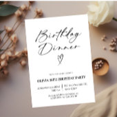 Invitation Minimal Birthday Dinner