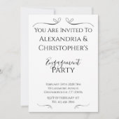 Invitation Minimal Black and White Script Engagement Party (Devant)