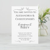 Invitation Minimal Black and White Script Engagement Party (Debout devant)
