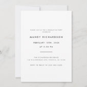 Invitation Minimal Black White Script Photo Graduation Party (Dos)