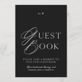 Invitation Minimal Black & White Wedding Guest Book Sign (Devant)