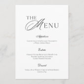 Invitation Minimal Black & White Wedding Menu Card (Devant)