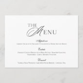 Invitation Minimal Black & White Wedding Menu card (Devant)