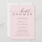 Invitation Minimal Blush Pink Bridal Shower (Devant)