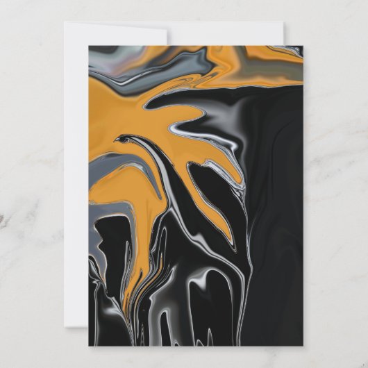 Invitation minimal Bohemian Black Gold Artsy Mariage Abstrait (Dos)