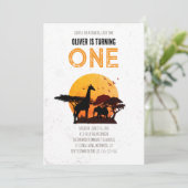 Invitation Minimal Boho Safari Wild One Anniversaire (Debout devant)