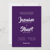 Invitation Minimal bold plum Wedding Website QR Code (Devant)