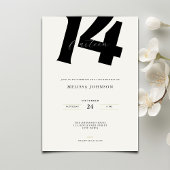 Invitation Minimal Bold Typography 14th Birthday 
