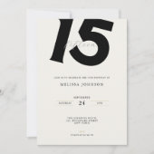 Invitation Minimal Bold Typography 15th Birthday  (Devant)