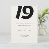 Invitation Minimal Bold Typography 19th Birthday  (Debout devant)