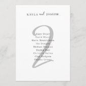 Invitation Minimal Bold Wedding Guest List Table Number 2 (Dos)