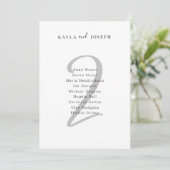 Invitation Minimal Bold Wedding Guest List Table Number 2 (Debout devant)