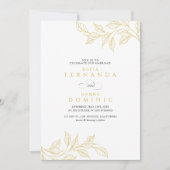 Invitation Minimal Botanical Faux Gold Wedding (Devant)