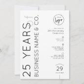 Invitation Minimal Business Anniversary Dinner Corporate Logo (Devant)