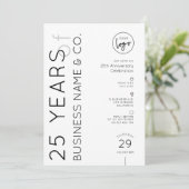 Invitation Minimal Business Anniversary Dinner Corporate Logo (Debout devant)