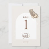 Invitation Minimal Butterfly Bridal Shower Table Number Card (Dos)