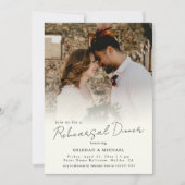 Invitation Minimal Casual Script Photo | Rehearsal Dinner  (Devant)