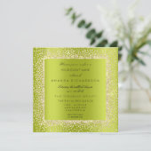 Invitation Minimal Champaigne Or Noir Confetti Sepia Vert (Debout devant)
