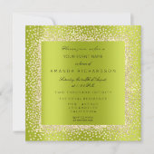Invitation Minimal Champaigne Or Noir Confetti Sepia Vert (Devant)