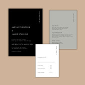Invitation Minimal & Chic Black Modern Simple Wedding
