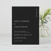 Invitation Minimal & Chic Black Modern Simple Wedding (Debout devant)