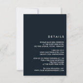 Invitation Minimal chic bleu foncé | Détails de l'invité Mari (Devant)