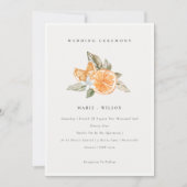 Invitation Minimal Chic Orange Boho Botanical Wedd (Devant)