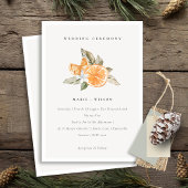 Invitation Minimal Chic Orange Boho Botanical Wedd