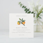 Invitation Minimal Chic Orange Boho Botanical Wedd (Debout devant)