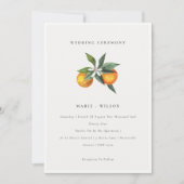 Invitation Minimal Chic Orange Boho Botanical Wedd (Devant)