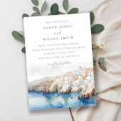 Invitation Minimal chic Santorini Grèce Mariage aquarelle