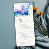 Invitation Minimal Coastal Sea Beach Wedding Menu Card