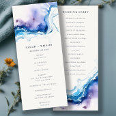 Invitation Minimal Coastal Sea Beach Wedding Program Card