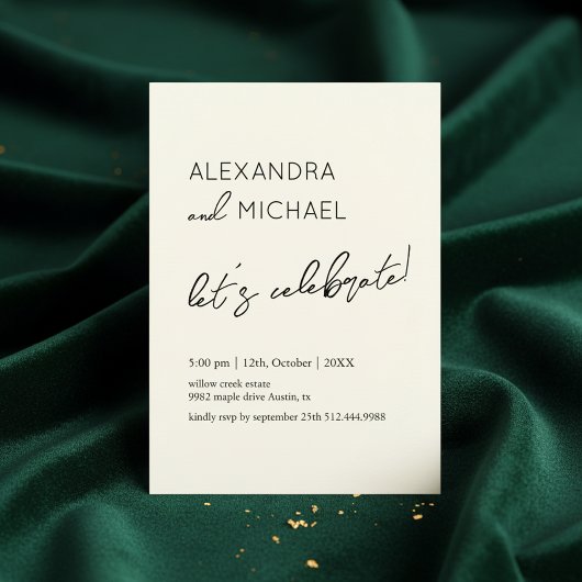 Invitation Minimal Cream Elegant Engagement Typography