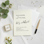 Invitation Minimal Cream Elegant Engagement Typography