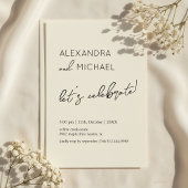 Invitation Minimal Cream Elegant Engagement Typography