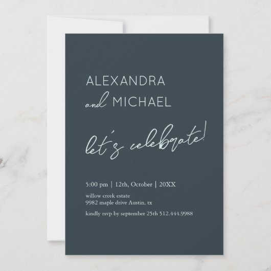 Invitation Minimal dark Elegant Engagement Typography (Devant)