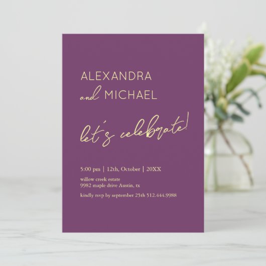 Invitation Minimal dark Elegant Engagement Typography (Debout devant)