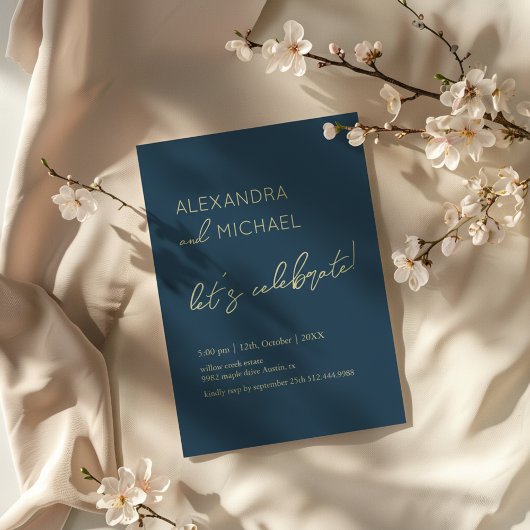 Invitation Minimal dark Elegant Engagement Typography