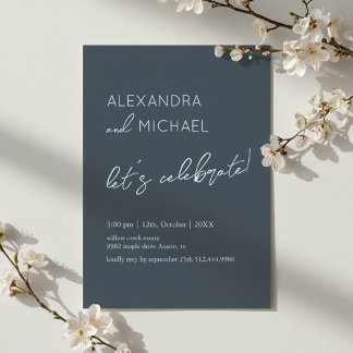 Invitation Minimal dark Elegant Engagement Typography