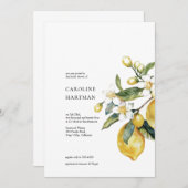 Invitation minimal de Fête des mariées de citron (Devant / Derrière)