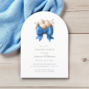 Invitation minimal de la partie d'imbrication bleu