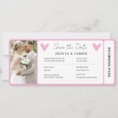 Invitation Minimal Destination Wedding Boarding Pass Invite (Devant)