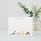 Invitation Minimal Dinosaur Kids Note Card Set Personalized (Debout devant)
