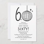 Invitation Minimal Doodle 60e Anniversaire Boule Disco (Devant)