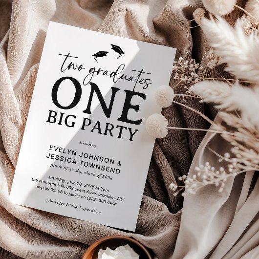 Invitation Minimal Double Graduation Party 