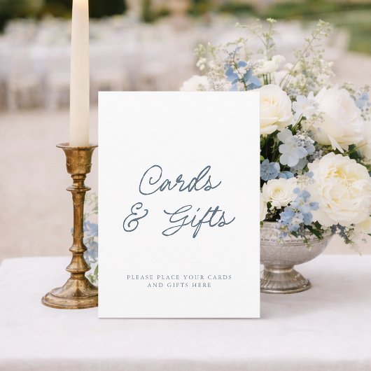 Invitation Minimal Dusty Blue Cards & Gifts Sign